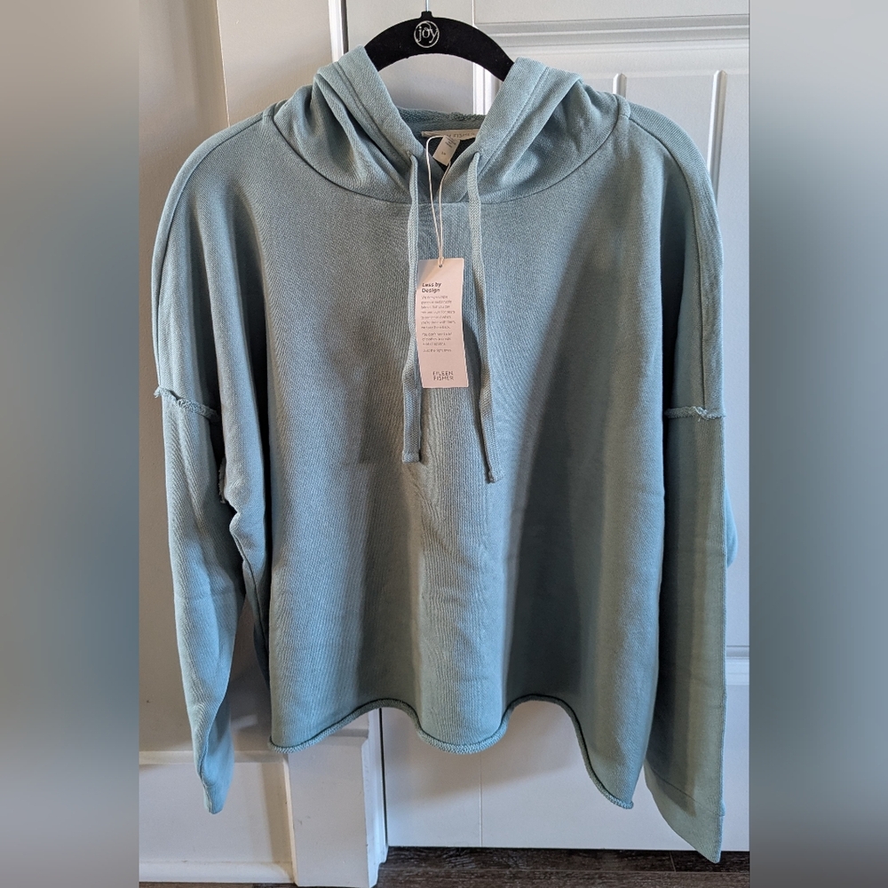 Eileen Fisher Seafoam Green Hooded Sweatshirt